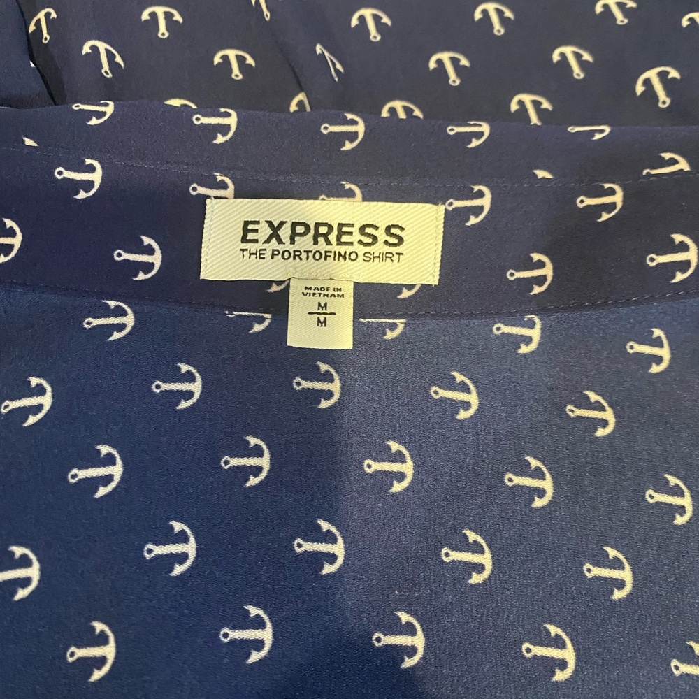 Express Blue Anchor Print Shirt
